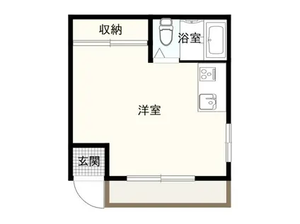 カーサ仁(ワンルーム/2階)の間取り写真