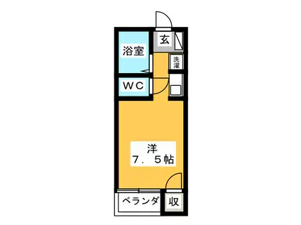 エムパヤール(ワンルーム/1階)の間取り写真