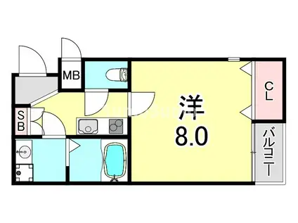 LAPIS(1K/1階)の間取り写真