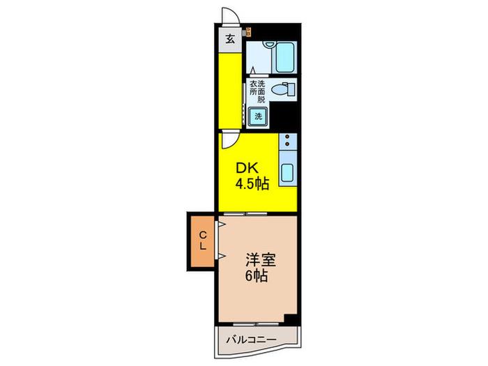 コージ敬里(1DK/4階)の間取り写真