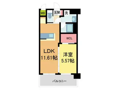 プレジオさくら夙川(1LDK/7階)の間取り写真