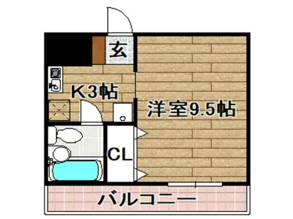 エトワール土橋(1K/2階)の間取り写真