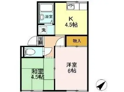 プレジール三島(2K/1階)の間取り写真