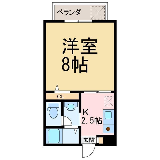 シティグラント ヤス(1K/1階)の間取り写真