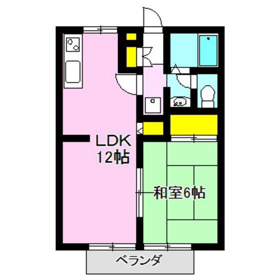 ヴィラ・ウィスタリア(1LDK/1階)の間取り写真