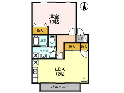 メゾン・パークス D棟(1LDK/1階)の間取り写真