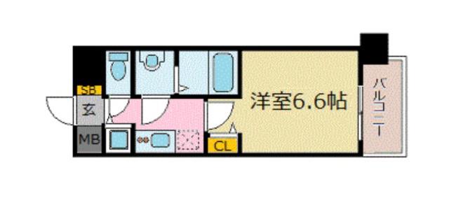 プレサンス名古屋STATIONフレア(1K/2階)の間取り写真