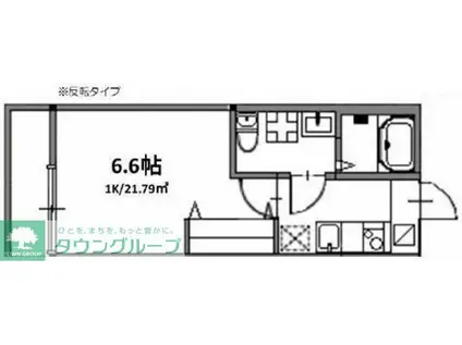 ベルメント西習志野(1K/2階)の間取り写真