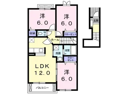 コンシェルシミズ II(3LDK/2階)の間取り写真