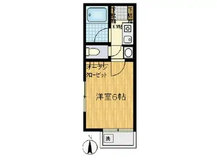 カーサ川中島(1K/1階)の間取り写真