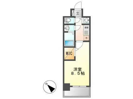 プレサンスジェネ鶴舞(1K/7階)の間取り写真