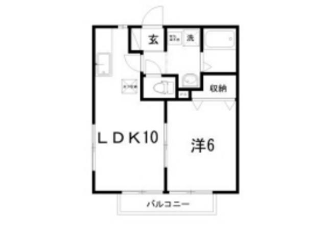 ソレーユ高見III(1LDK/2階)の間取り写真