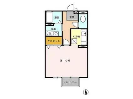 グリーンファーム(1K/1階)の間取り写真