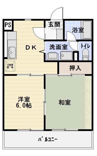 オラシオンM(2DK/3階)の間取り写真