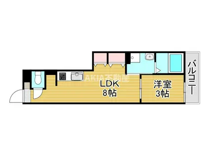 S-MOVE緑橋II(1LDK/4階)の間取り写真