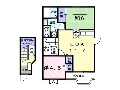 クレストール新生A(2LDK/2階)の間取り写真