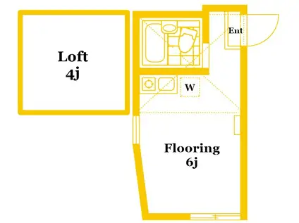 ユナイト山手ルベール(ワンルーム/2階)の間取り写真