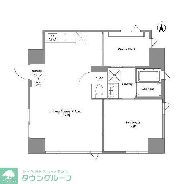 品川港南テラス(1LDK/3階)の間取り写真