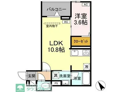 ASSET-COURT元横山町(1LDK/3階)の間取り写真