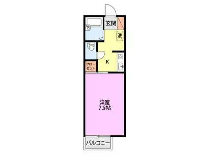 SAJAもえぎ野(1K/2階)の間取り写真