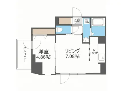 F022円山(1LDK/5階)の間取り写真