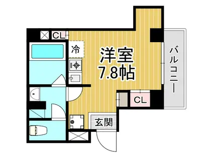 ERCITY S立花駅前(ワンルーム/2階)の間取り写真