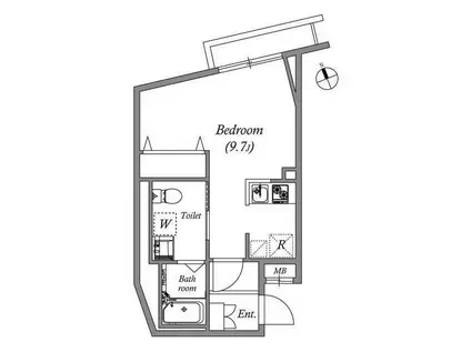 PASEO東武練馬(ワンルーム/1階)の間取り写真