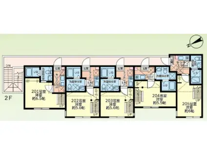 RELIANCE COURT RS(1K/2階)の間取り写真