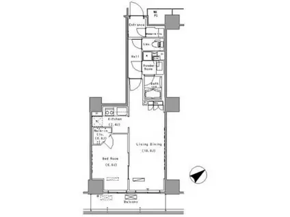PARK AXIS 豊洲(1LDK/6階)の間取り写真