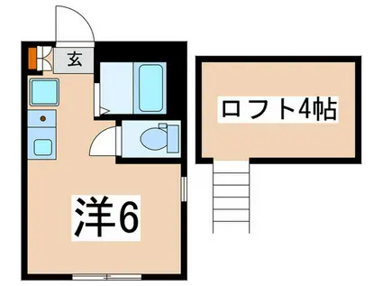 ヒルズ反町B棟(ワンルーム/2階)の間取り写真