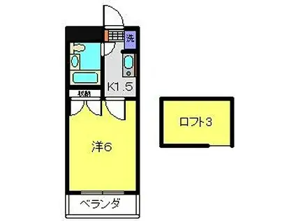 サンタ・ムール(1K/3階)の間取り写真
