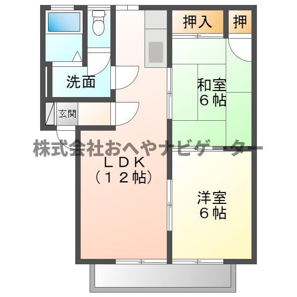 フラッツK(2LDK/1階)の間取り写真
