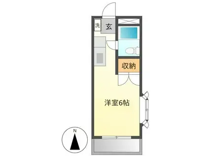 ドエル国立(ワンルーム/3階)の間取り写真