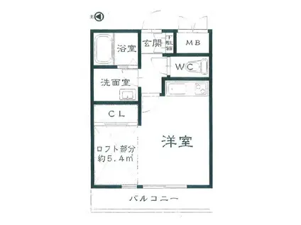 EXSONIA深江北町(ワンルーム/1階)の間取り写真