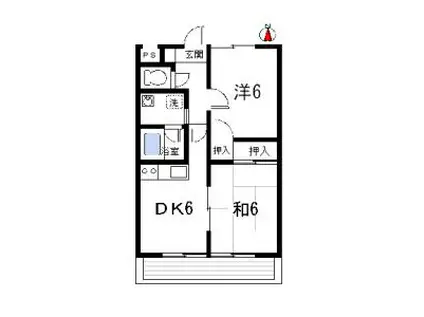 アイリスガーデンハウス(2DK/1階)の間取り写真