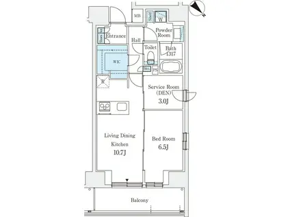 リテラス西日暮里(1SLDK/10階)の間取り写真