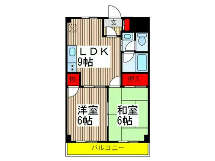 ラフォーレ野火止(2LDK/3階)の間取り写真