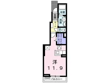 フェリーチェN I(ワンルーム/1階)の間取り写真