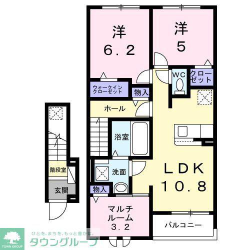 アンソレイユもみじ山(3LDK/2階)の間取り写真