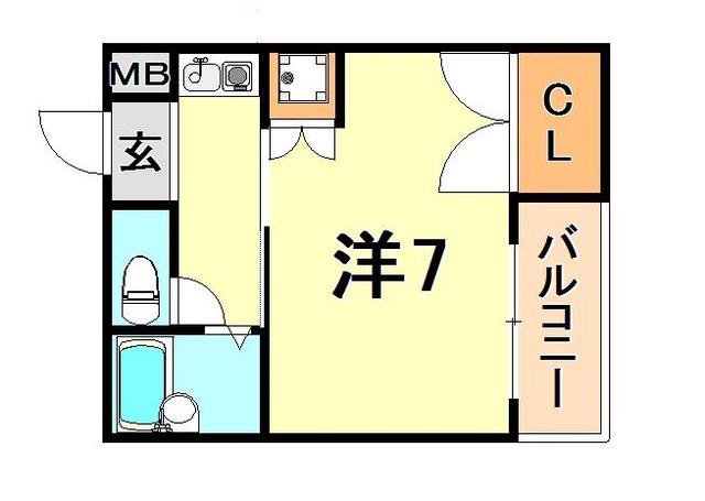 ピュアエスペラント(ワンルーム/3階)の間取り写真