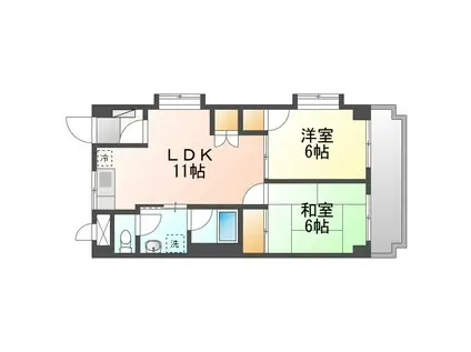 スターフィールド(2LDK/1階)の間取り写真