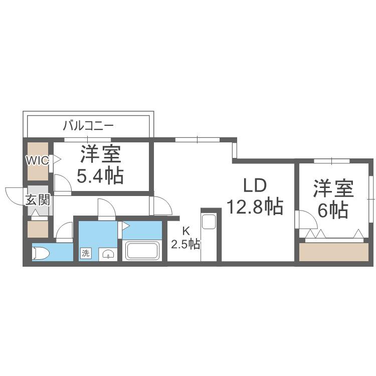 THE MODERN 伏見(2LDK/3階)の間取り写真