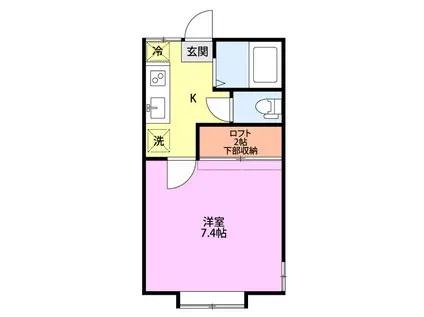 春明かりとサクラ・ルミナス(1K/1階)の間取り写真