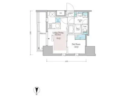 アーバネックス蔵前レジデンス(1LDK/9階)の間取り写真