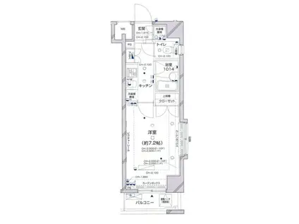 パレステュディオ新宿パークサイド(1K/6階)の間取り写真