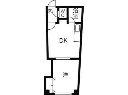 ローズマリー(1DK/4階)の間取り写真