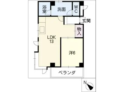 ベルガーデン向山2号館(1LDK/2階)の間取り写真