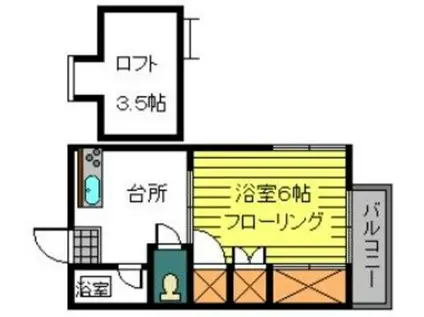 フォーレスト南片江(1DK/2階)の間取り写真