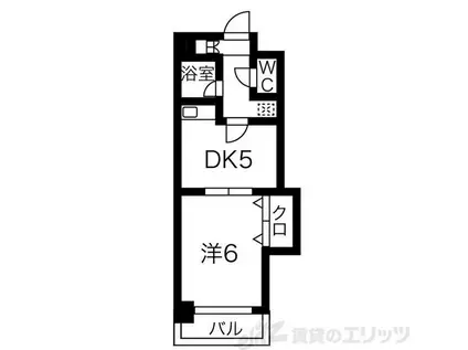 サウスフラット(1DK/8階)の間取り写真
