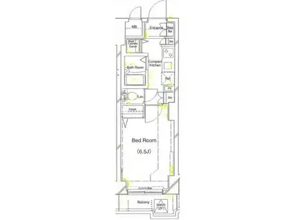 CYNTHIA FOUR-D MEGUROOHASHI(1K/2階)の間取り写真